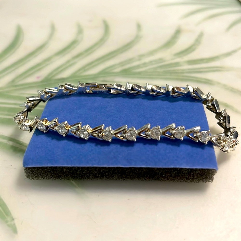 Dazzling rhinestone tennis bracelet.
